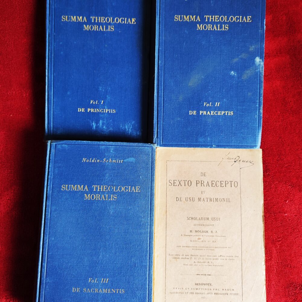 H. Noldin S. J., A. Schmitt S. J., "Summa theologiae moralis" (3 t.) [1951] + "De sexto praecepto et de usu matrimonii" [1923]