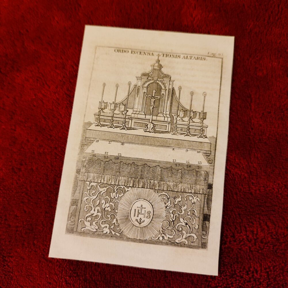 Dwustronna rycina "Ordo incensationis altaris" [XIX w.]