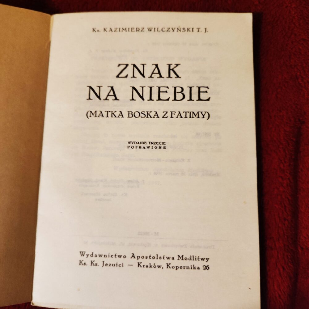 Ks. Kazimierz Milczyński TJ, "Znak na niebie (Matka Boska z Fatimy)" [1946]