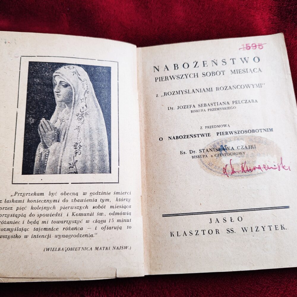 Bp Józef Sebastian Pelczar, "Nabożeństwo pierwszych sobót miesiąca z 'rozmyślaniami różańcowymi'" [1948]