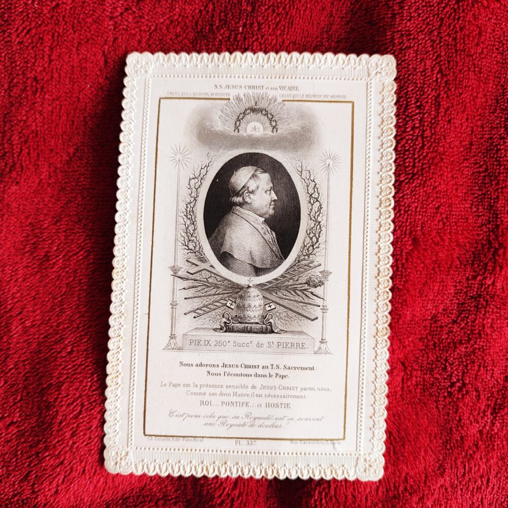 Obrazek z Papieżem Piusem IX (XIX w.)