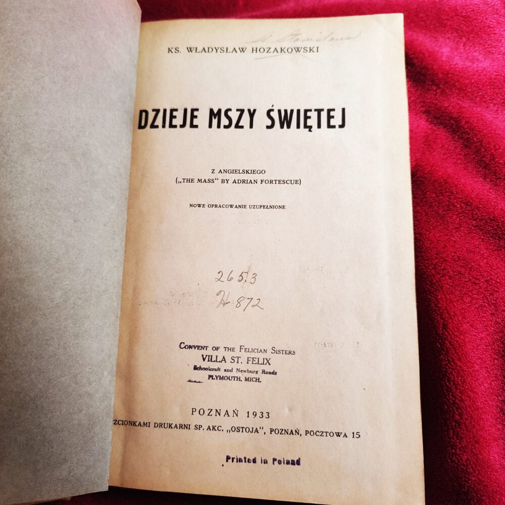 Ks. Władysław Hozakowski, "Dzieje Mszy świętej" [1933] (3)