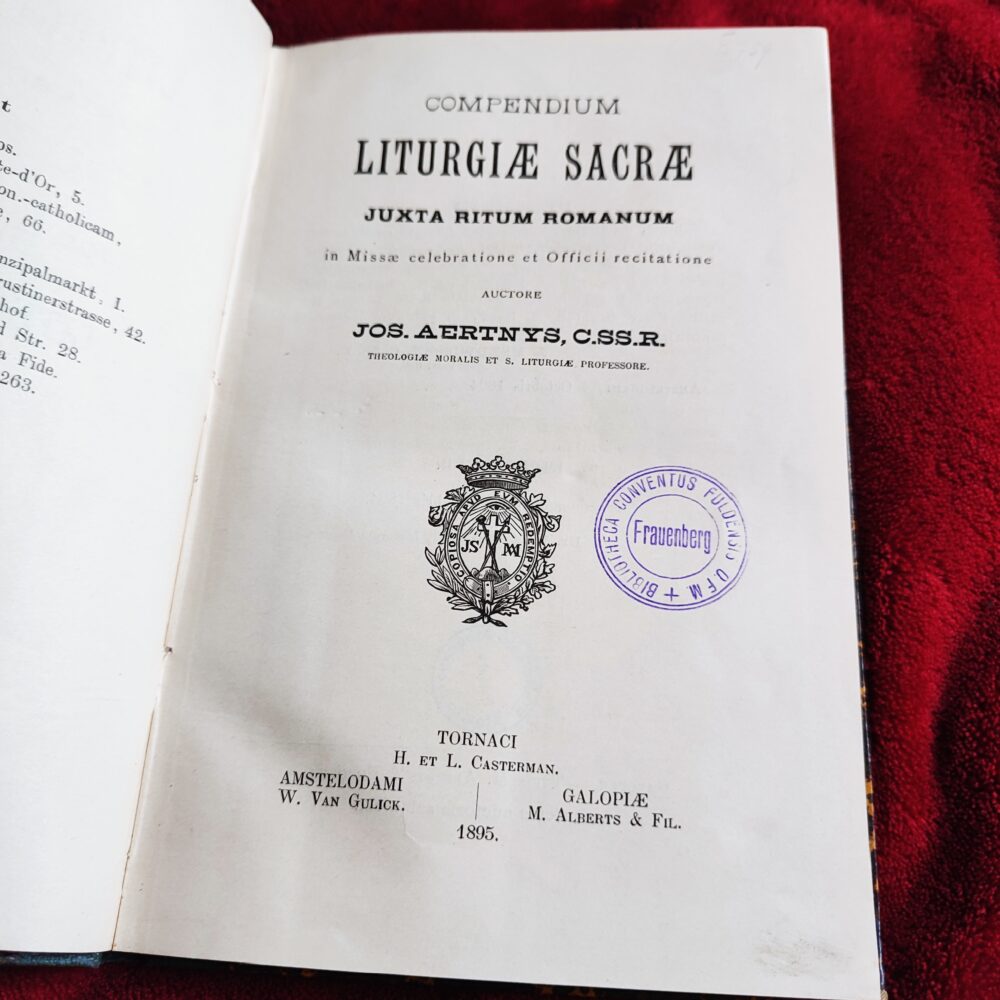 J. Aertnys C.SS.R., "Compendium liturgiae sacrae juxta ritum romanum" [1895] (2)