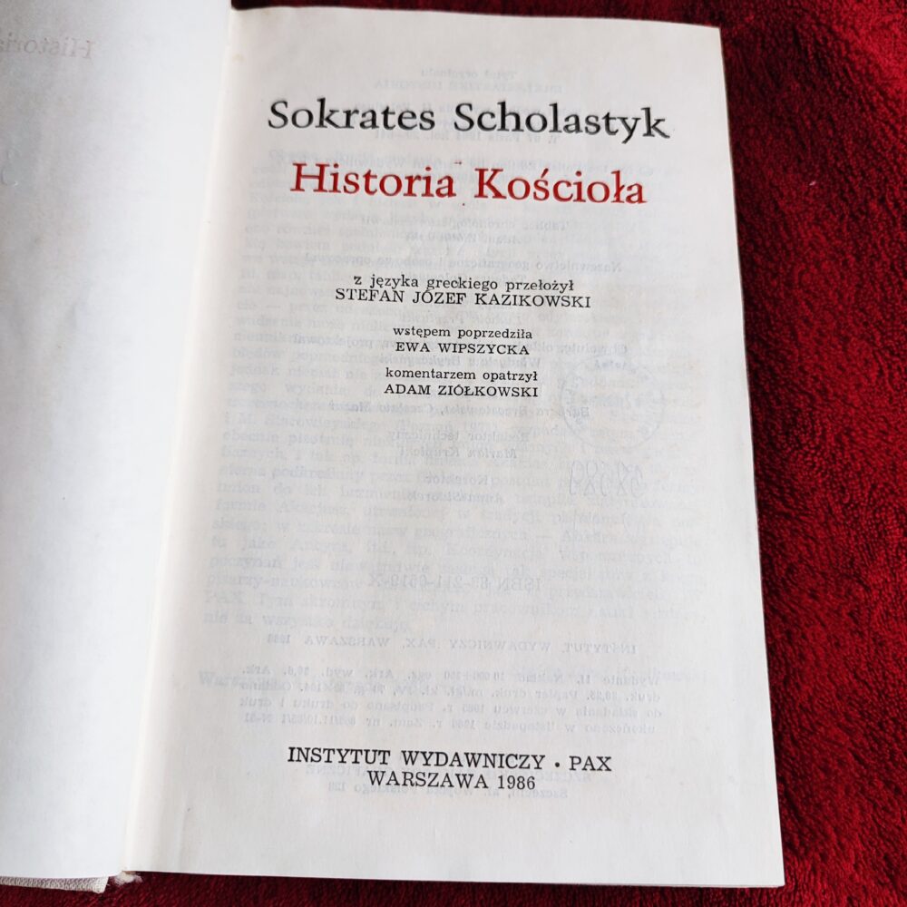 Sokrates Scholastyk, "Historia Kościoła" [1986]