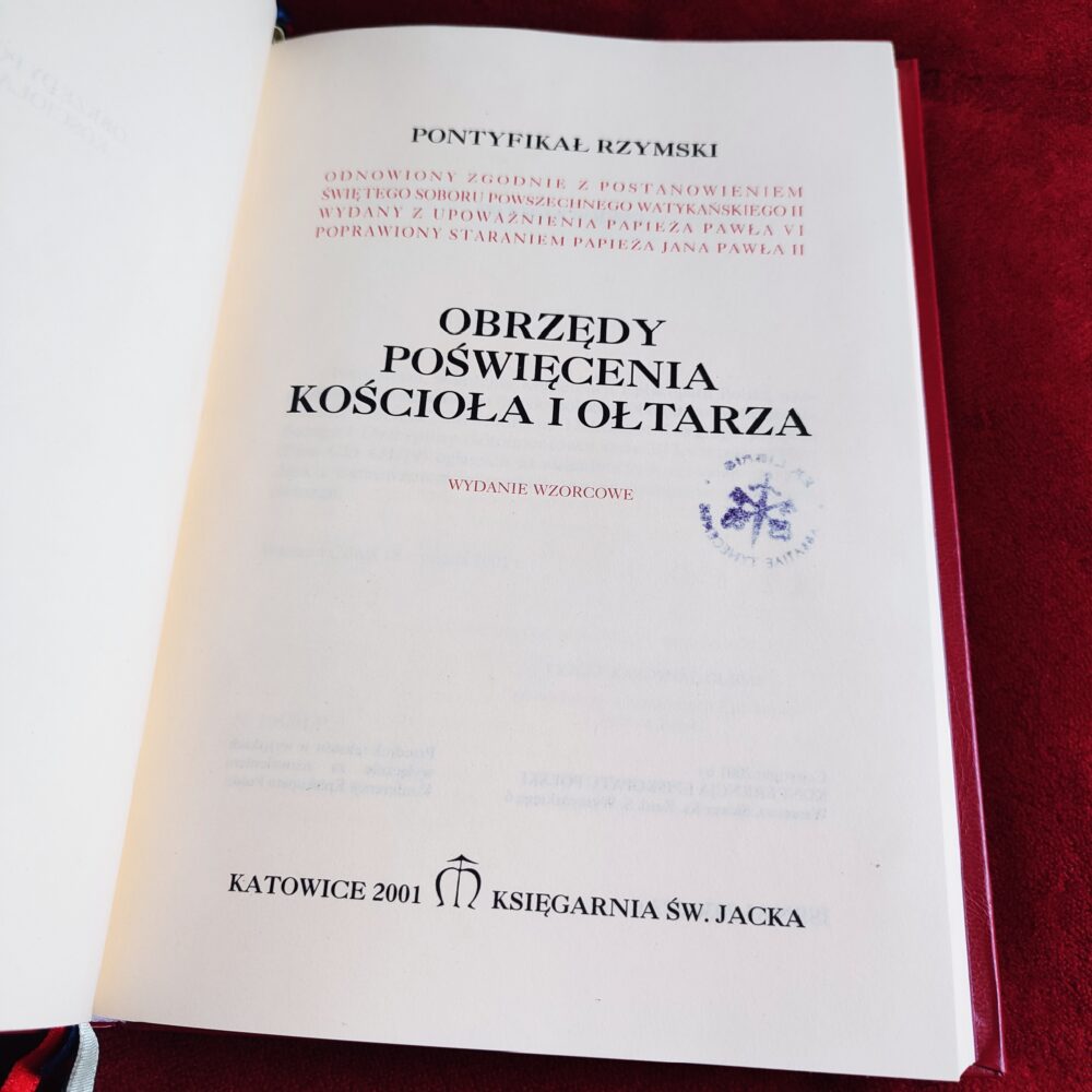 Obrzędy poświęcenia kościoła i ołtarza [2001]