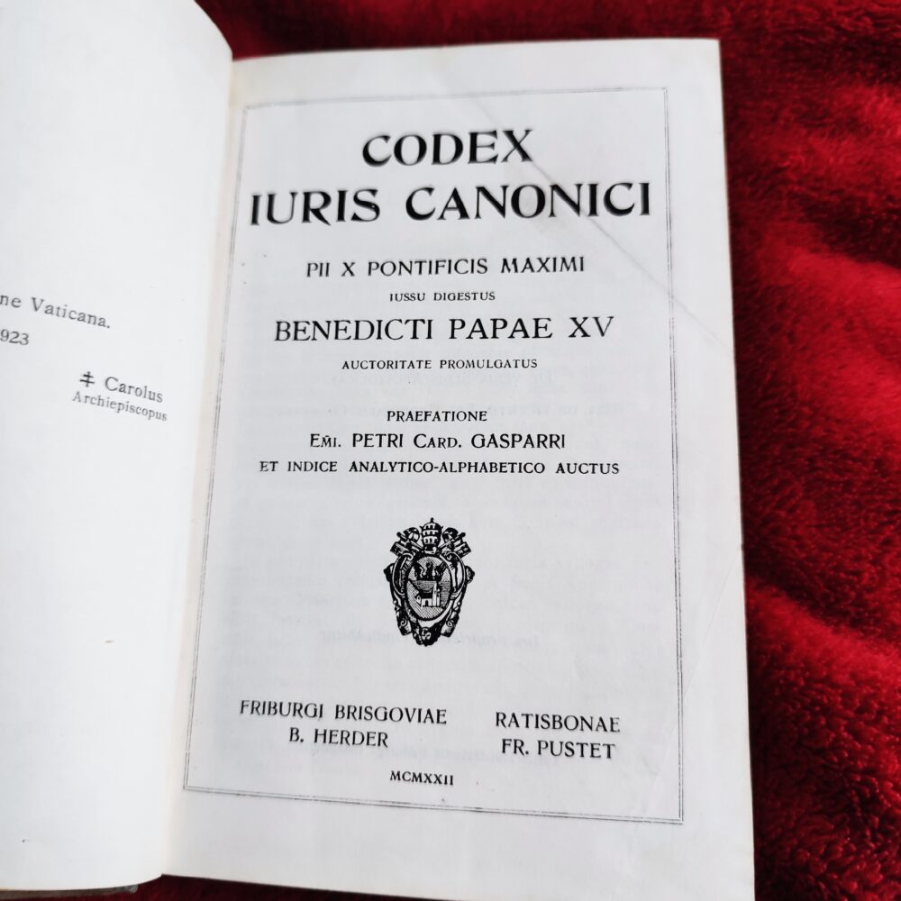 Codex Iuris Canonici Pii X Pontificis Maximi iussu digestus Benedicti Papae XV (...) [1922]