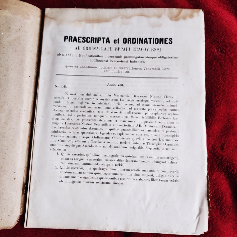 Praescripta et ordinationes ab ordinariatu eppali Cracoviensi (...) [1887]