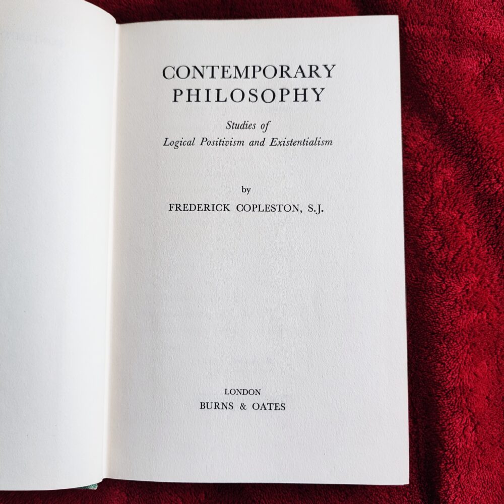 Frederick Copleston, S. J., "Studies of Logical Positivism and Existentialism" [1957]