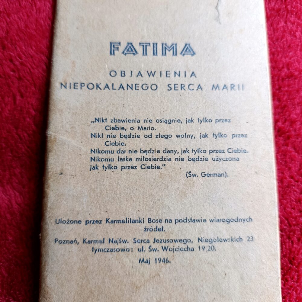 Fatima. Objawienia Niepokalanego Serca Marii [1946]