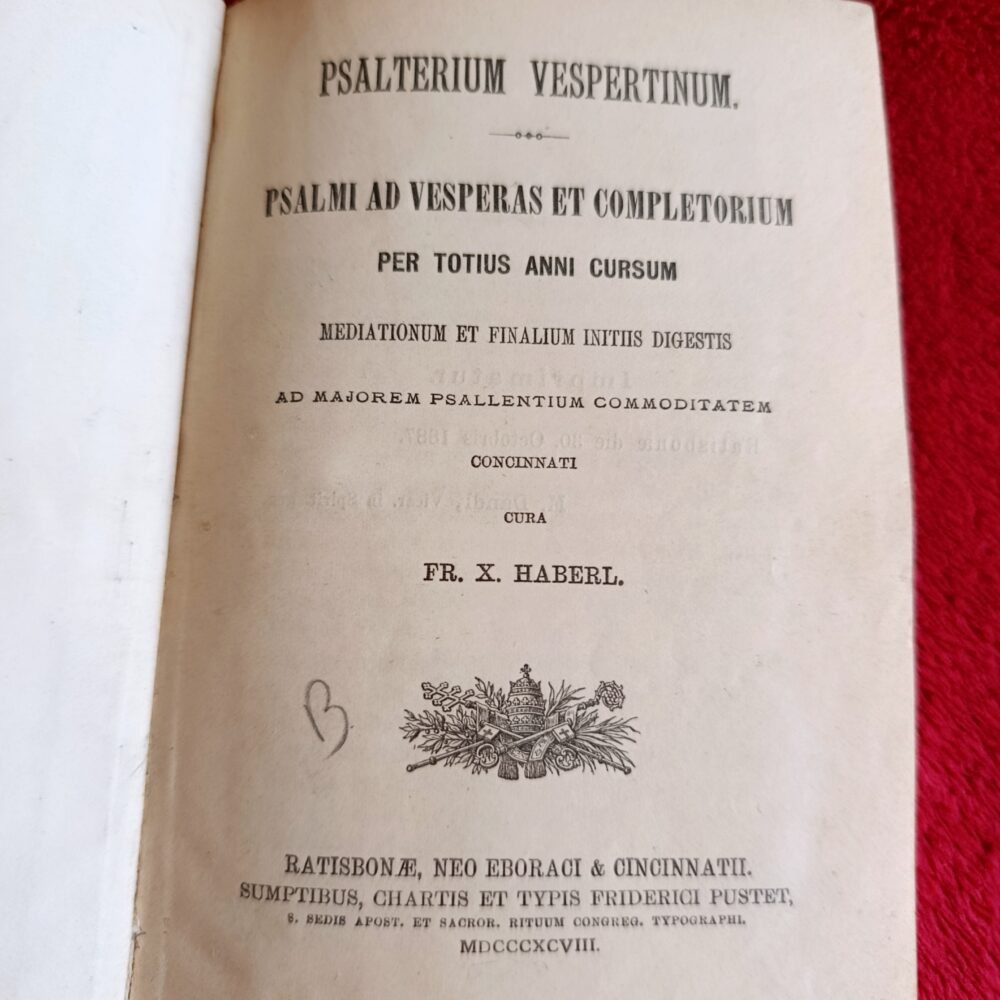 Psalterium Vespertinum. Psalmi ad Vesperas et Completorium per totius anni cursum [1898]