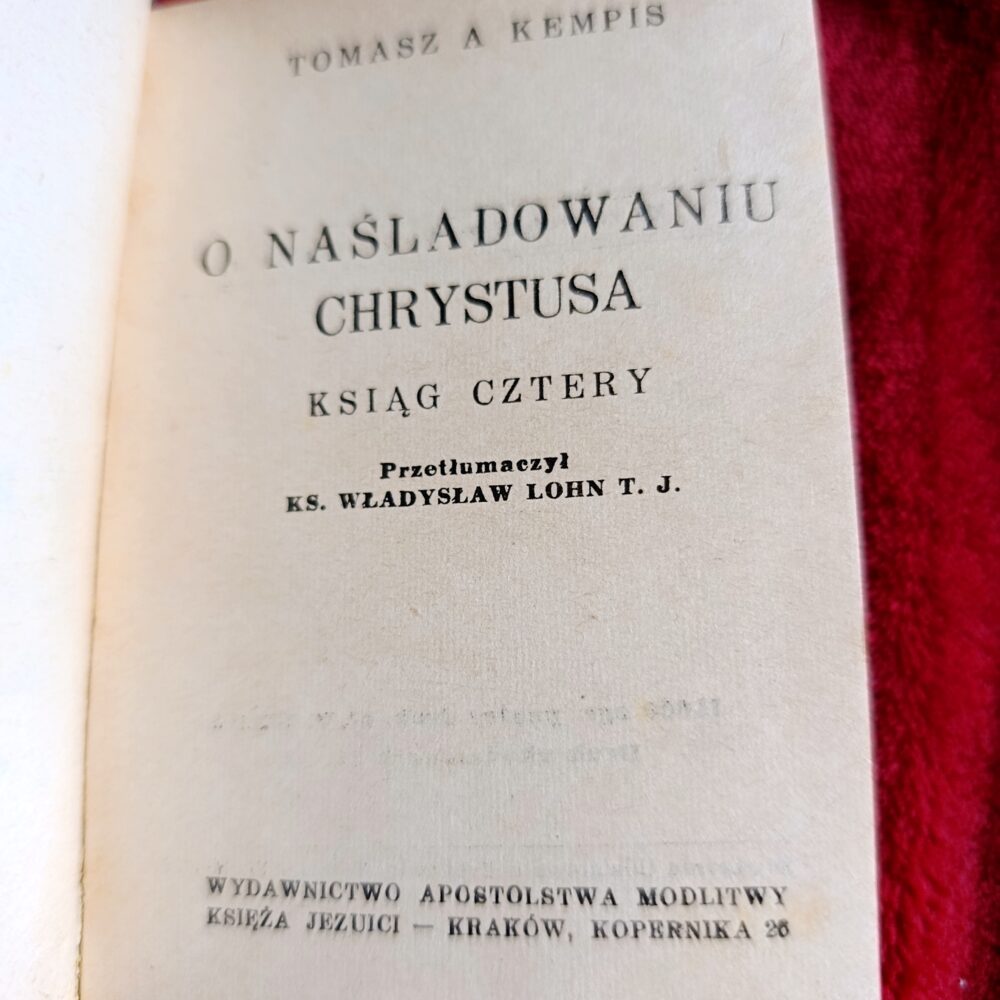 Tomasz a Kempis, "O naśladowaniu Chrystusa. Ksiąg cztery" [1948]