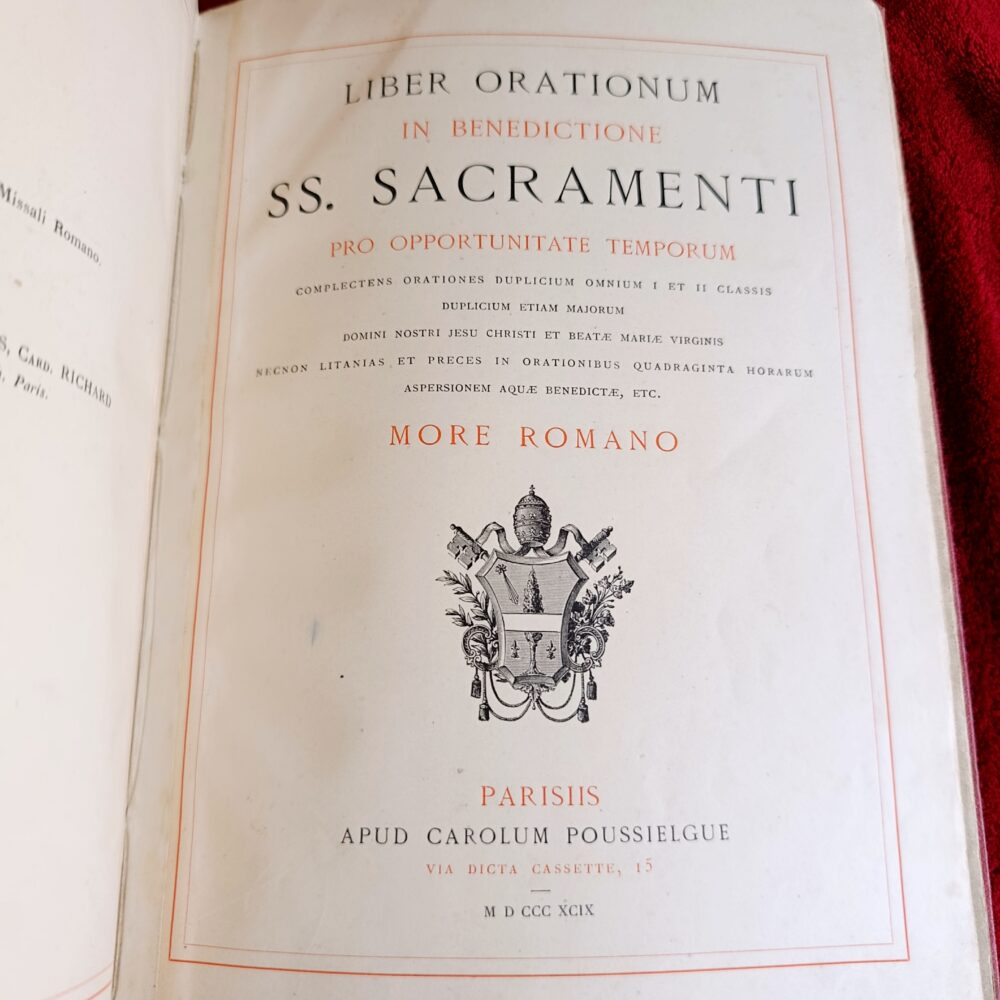 Liber Orationum in Benedictione SS. Sacramenti (...) more romano [1899]