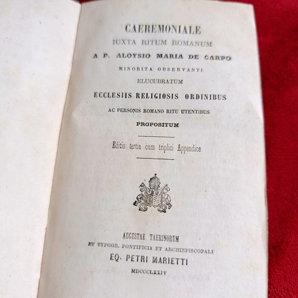 Caeremoniale iuxta Ritum Romanum [De Carpo] [1874]