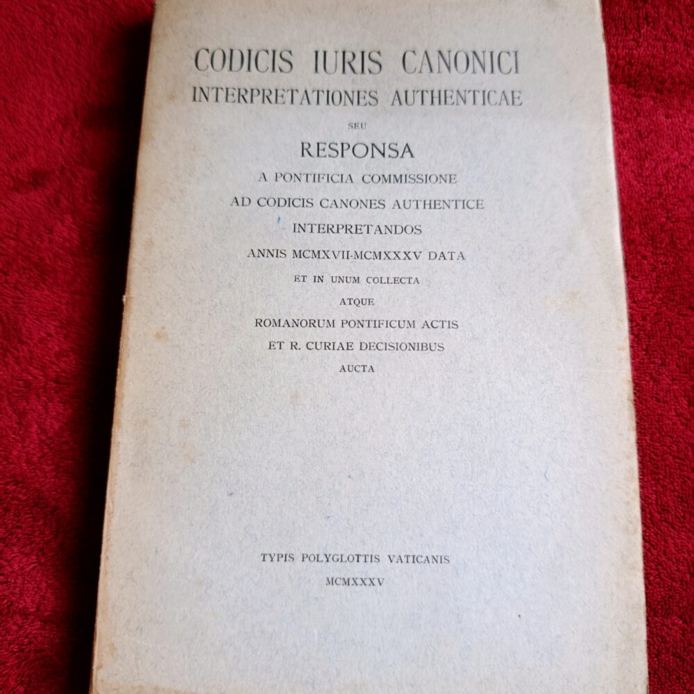 Codicis Iuris Canonici interpretationes authenticae seu responsa (...) [1935]