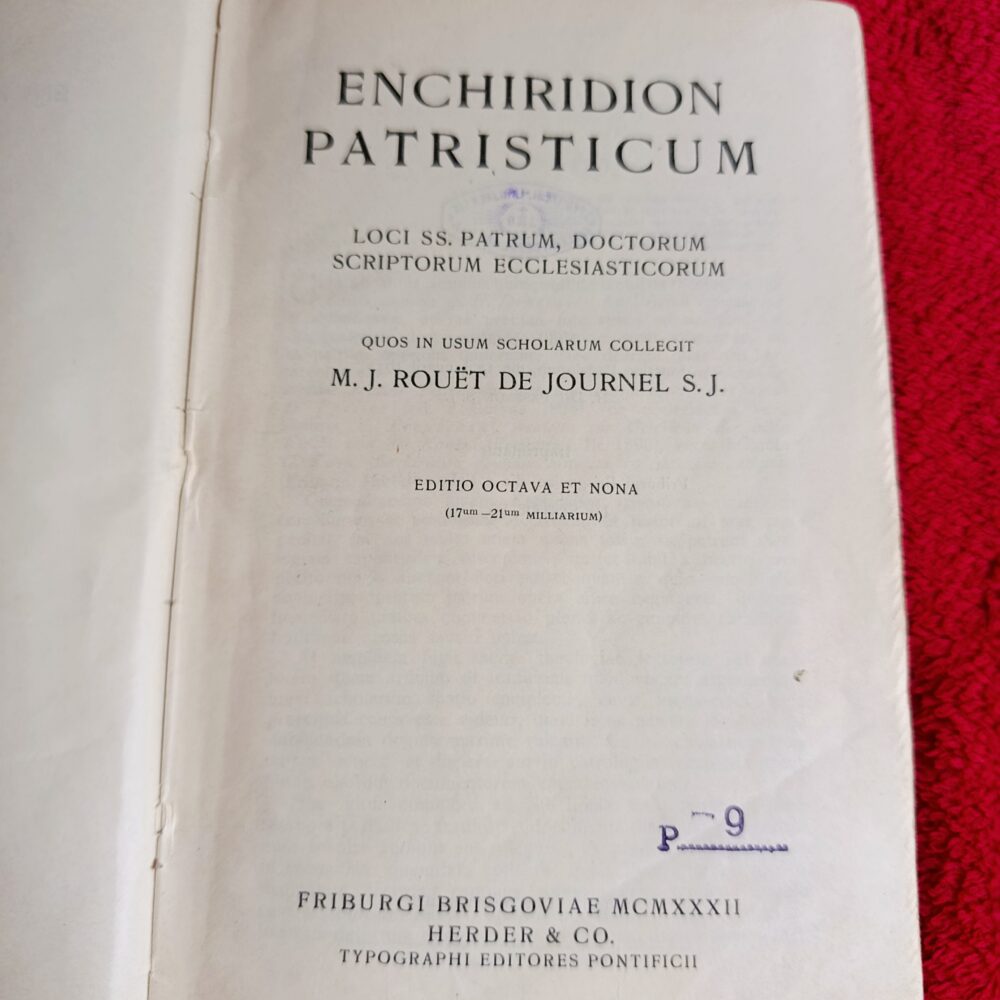 M. J. Rouët de Journel S. J., "Enchiridion patristicum" [1932]