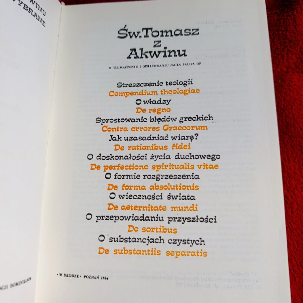 Św. Tomasz z Akwinu, "Dzieła wybrane" [1984] (2)