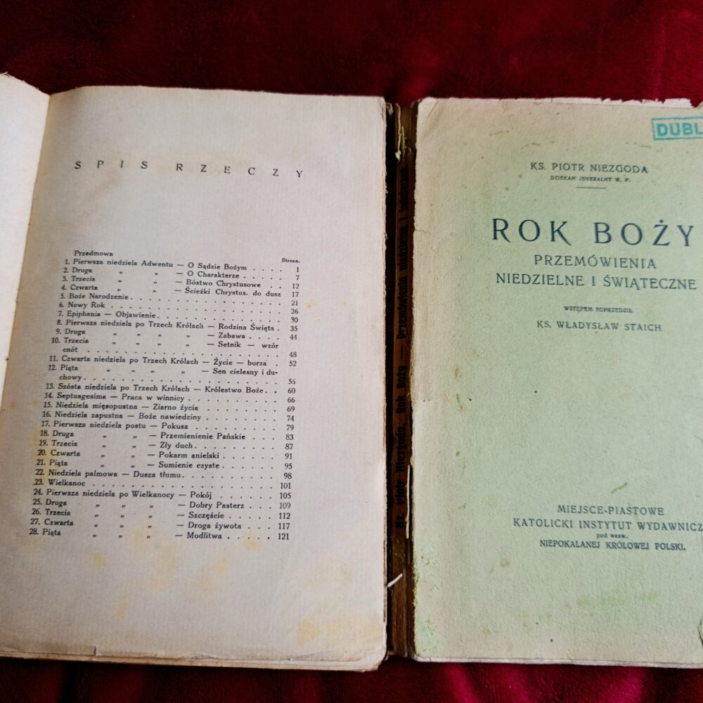 Ks. Piotr Niezgoda, "Rok Boży. Przemówienia niedzielne i świąteczne" [1929]