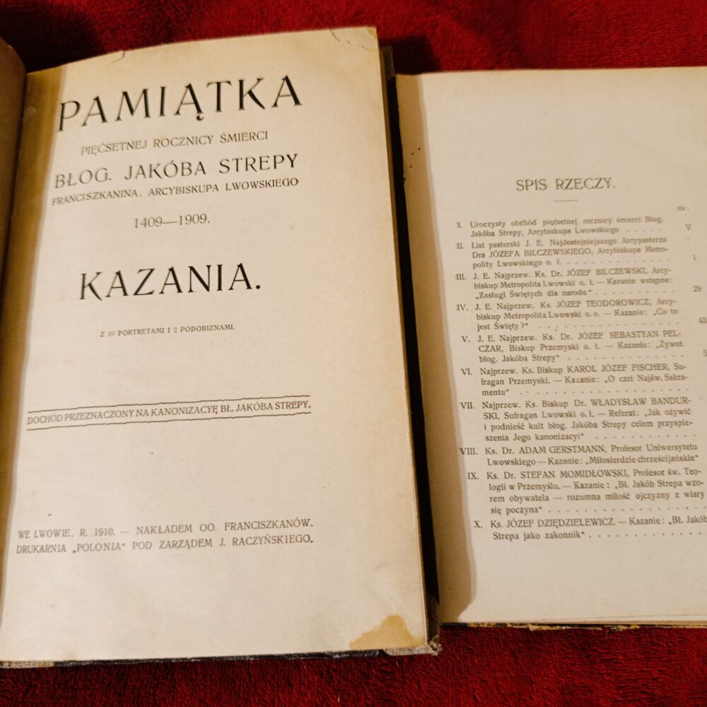 Pamiątka pięćsetnej rocznicy śmierci błog. Jakóba Strepy (...). Kazania (...) [1910]