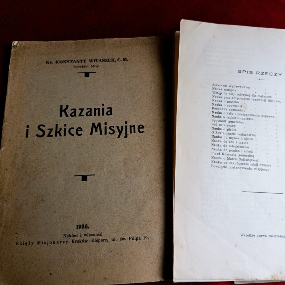 Ks. Konstanty Witaszek C. M., "Kazania i szkice misyjne" [1936]