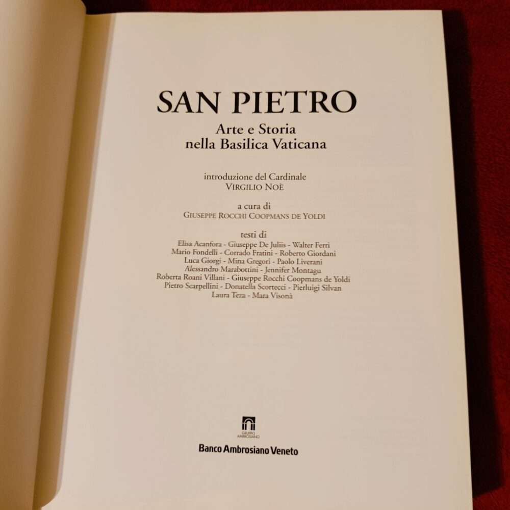 Giuseppe Rocchi Coopmans de Yoldi, "San Pietro. Arte e Storia nella Basilica Vaticana" [1996]