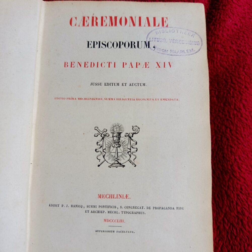 Caeremoniale Episcoporum Benedicti Papae XIV [1853]